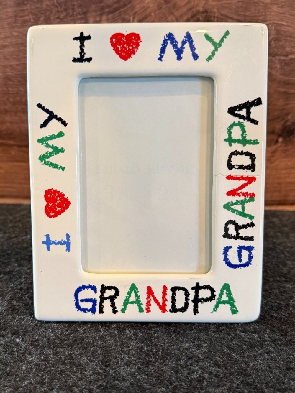 Vintage I Love My Grandpa Ceramic Picture Frame 3.5x5